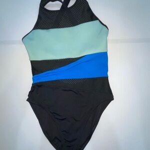 La Blanca Black and Blue One Piece Swimsuit